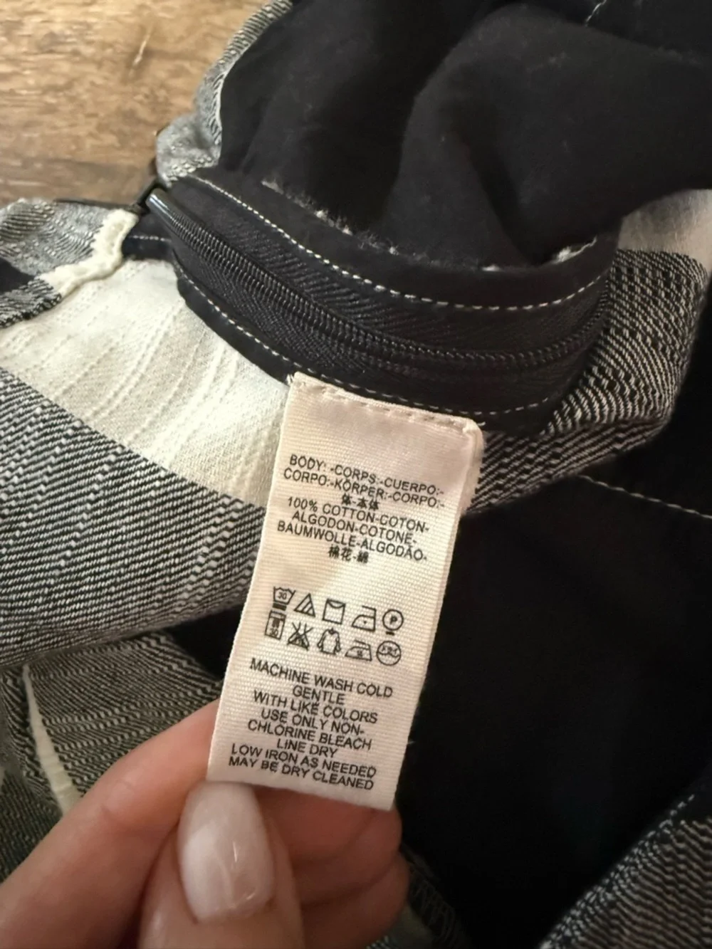 Free People Gingham Plaid Cropped Pants L NWT High Rise Pull-On Black White - Picture 5 of 7